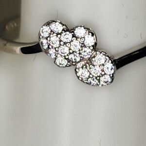 Double heart Rhinestone 💕 Ring S925